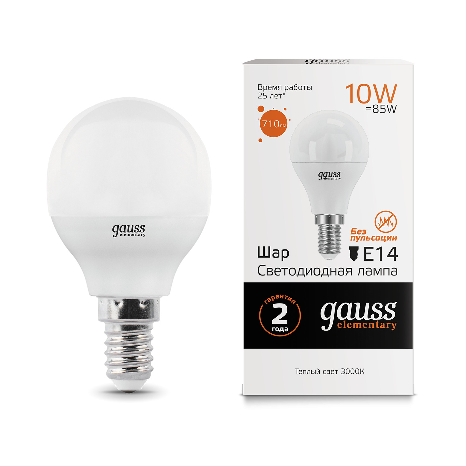 Где купить Лампа Gauss LED Elementary Globe 10W E14 3000K Gauss 