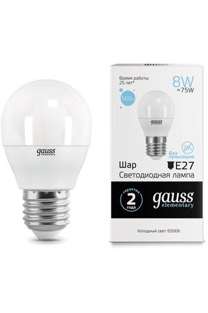 Лампа Gauss LED Elementary Globe 8W E27 6500K