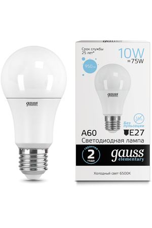 Лампа Gauss LED Elementary A60 10W E27 6500K