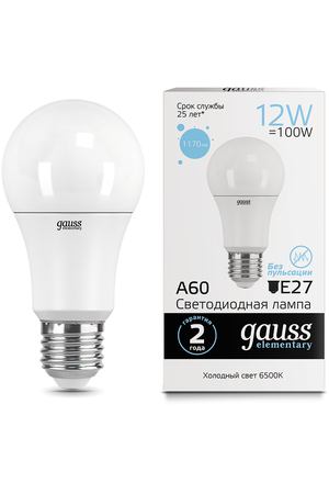 Лампа Gauss LED Elementary A60 12W E27 6500K