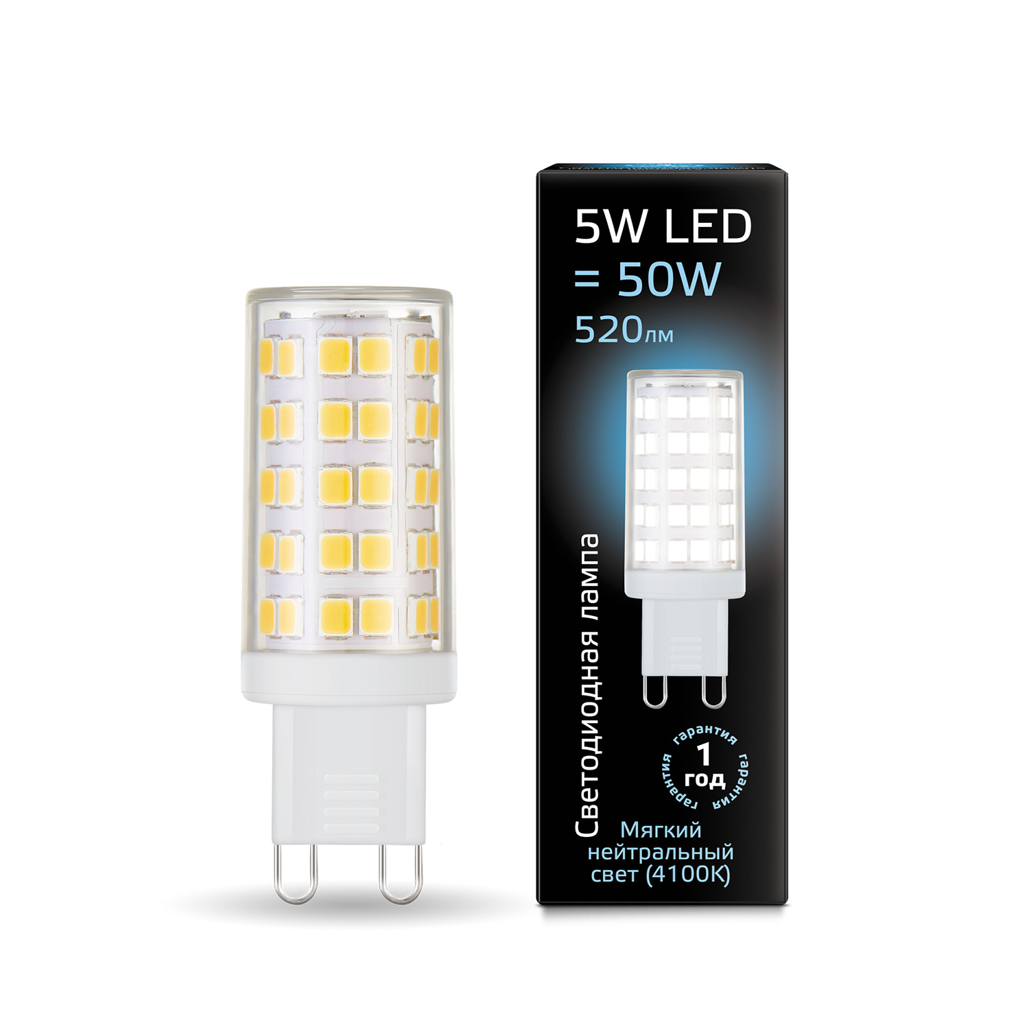 Где купить Лампа Gauss LED G9 AC185-265V 5W 520lm 4100K керамика 1/10/200 Gauss 