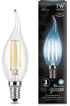 Лампа Gauss LED Filament Candle tailed E14 7W 4100К