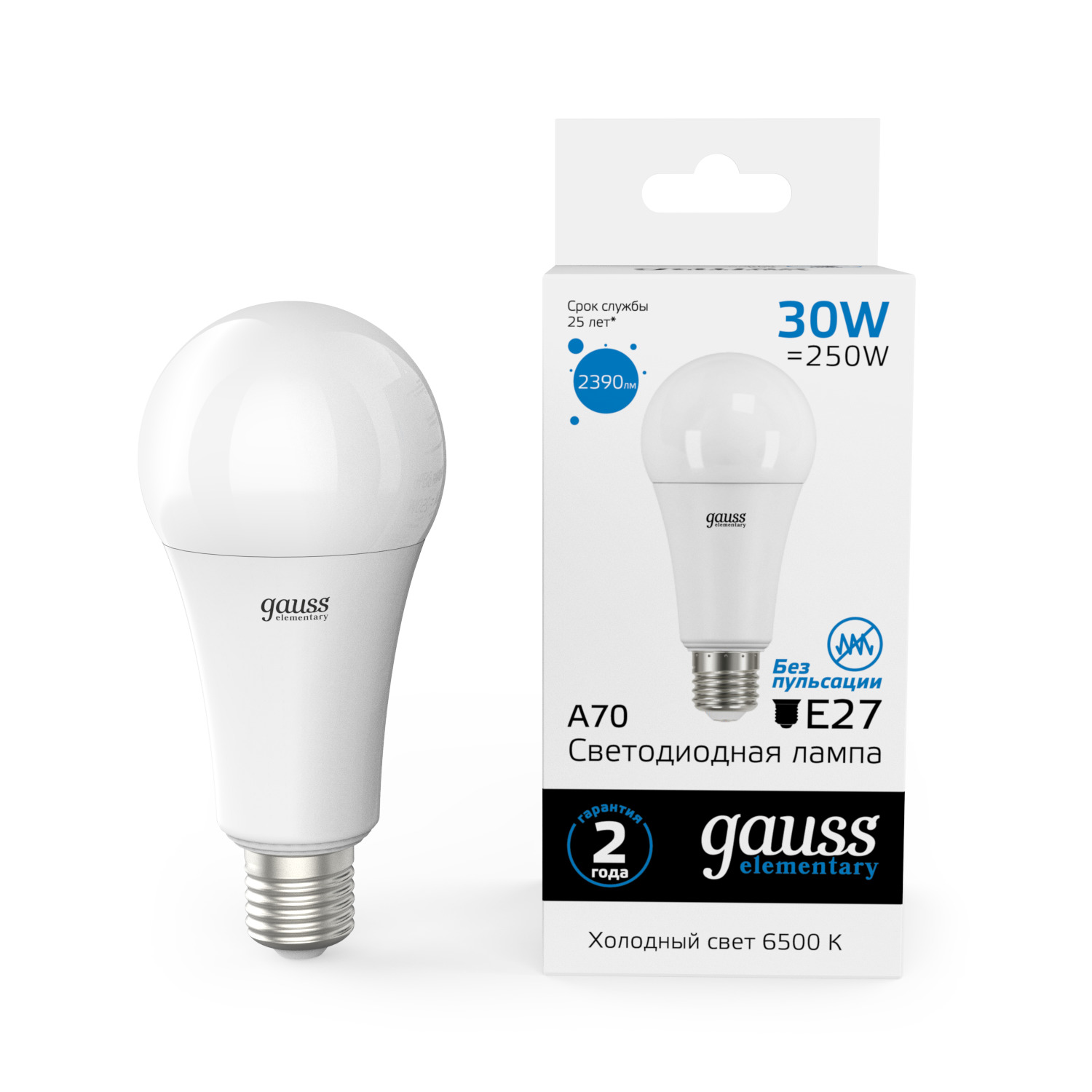 Где купить Лампа Gauss LED Elementary A67 30W E27 2390lm 6500K 1/10/50 Gauss 