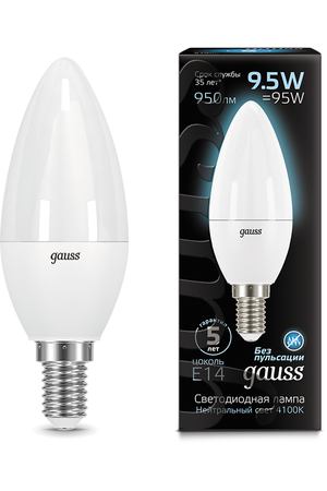 Лампа Gauss LED Свеча E14 9.5W 950lm 4100К 1/10/50