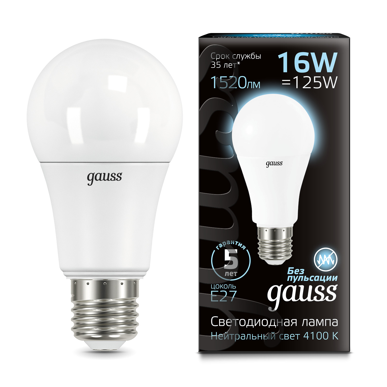 Где купить Лампа Gauss LED A60 16W E27 1470lm 4100K 1/10/50 Gauss 