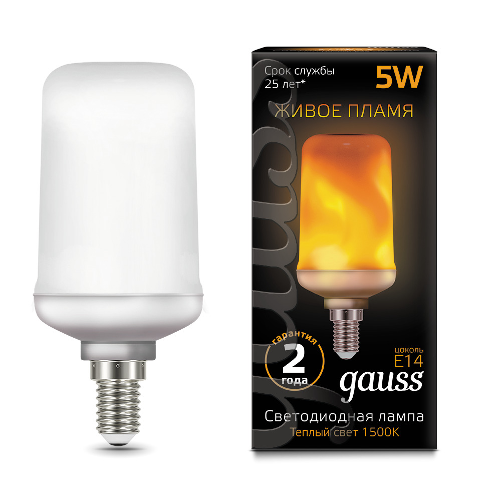 Где купить Лампа Gauss LED T65 Flame 5W E14 20-80lm 1500K 1/10/100 Gauss 