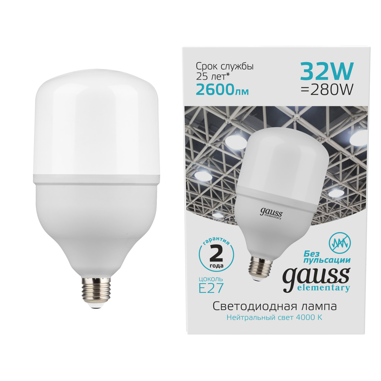 Где купить Лампа Gauss Elementary LED T100 E27 32W 2600lm 180-240V 4000K 1/20 Gauss 