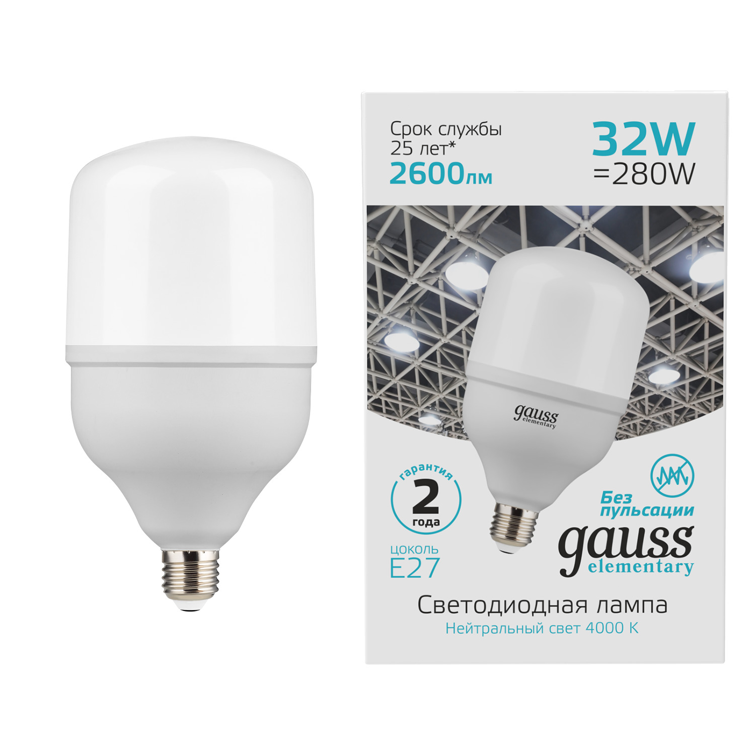 Где купить Лампа Gauss Elementary LED T100 E27 32W 2700lm 180-240V 6500K 1/20 Gauss 