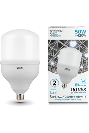 Лампа Gauss Elementary LED T140 E27 50W 4400lm 180-240V 4000K 1/8