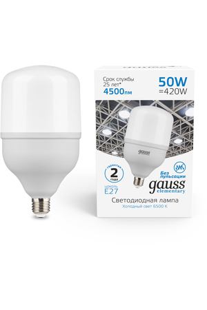 Лампа Gauss Elementary LED T140 E27 50W 4500lm 180-240V 6500K 1/8