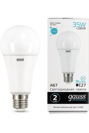 Лампа Gauss LED Elementary A67 35W E27 2740lm 4100K 1/10/50