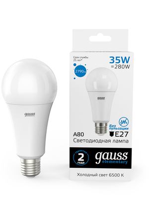 Лампа Gauss LED Elementary A67 35W E27 2790lm 6500K 1/10/50