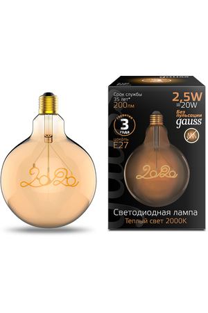 Лампа Gauss filament g125 e27 2.5w 2020 2000k