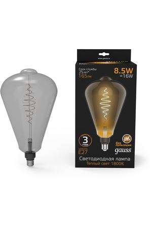 Лампа Gauss filament st64 e27 8.5w gray 1800k