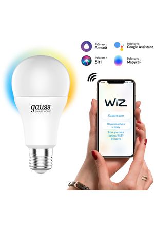 Умная Wi-Fi лампочка Gauss Smart Home А60 8,5W 806лм E27, управление голосом/смартфоном, с изменением температуры, диммируемая