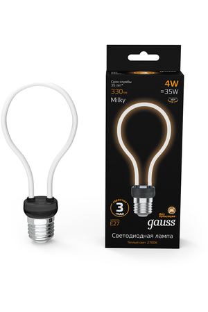 Лампа Gauss LED Filament Bulbless A72 Milky E27 4W 330 Лм 2700K 72x160мм