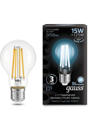 Лампа Gauss Filament 15W 4100К Е27