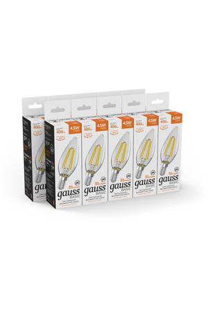 Лампа Gauss Basic Filament Свеча 4,5W 400lm 2700К Е14 LED