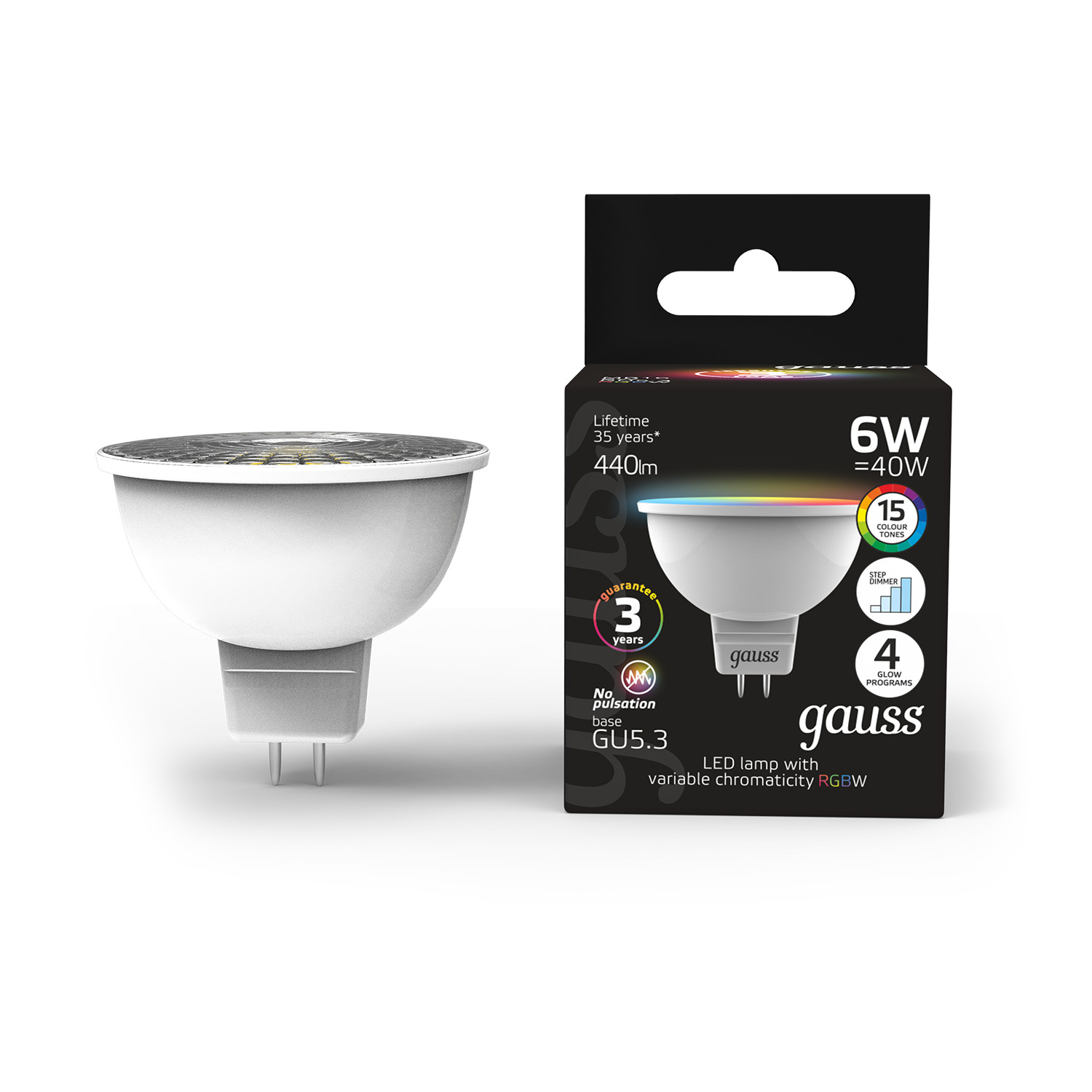 Где купить Лампа Gauss MR16 6W GU5.3 RGBW+диммирование LED Gauss 