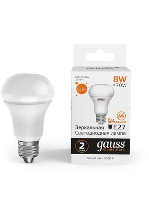 Лампа Gauss Elementary R63 8W 650lm 3000K Е27 LED