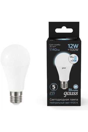 Лампа Gauss A60 12W 1140lm 4100 K Е27 шаг. диммирование LED