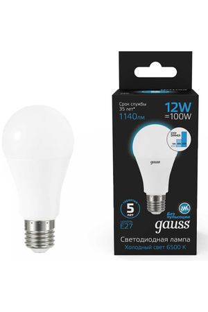 Лампа Gauss A60 12W 1140lm 6500 K Е27 шаг. диммирование LED