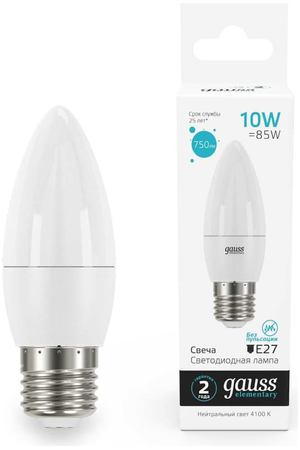 Лампа Gauss Elementary Свеча 10W 750lm 4100 K E27 LED