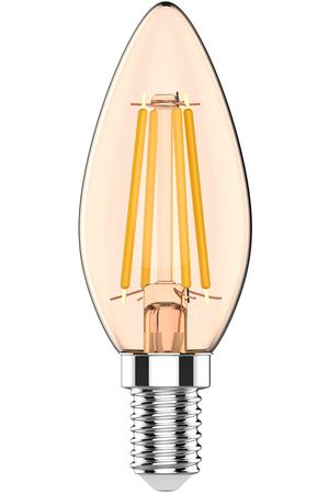 Лампа Gauss Basic Filament Свеча 3,8W 350lm 2400К Е14 golden LED 1/10/50