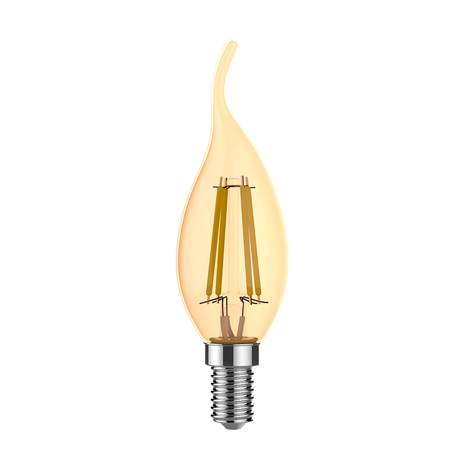 Где купить Лампа Gauss Basic Filament Свеча на ветру 3,8W 350lm 2400К Е14 golden LED 1/10/50 Gauss 