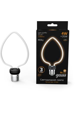 Лампа Gauss Filament Artline Heart 4W 330lm 2700К Е27 milky LED 1/10/100