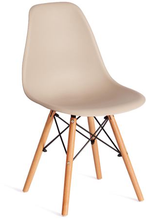 Стул ТС Cindy Chair пластиковый с ножками из бука бежевый 45х51х82 см