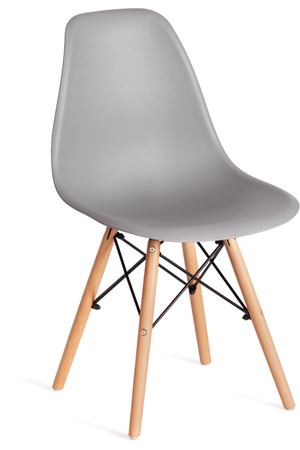 Стул ТС Cindy Chair пластиковый с ножками из бука светло-серый 45х51х82 см