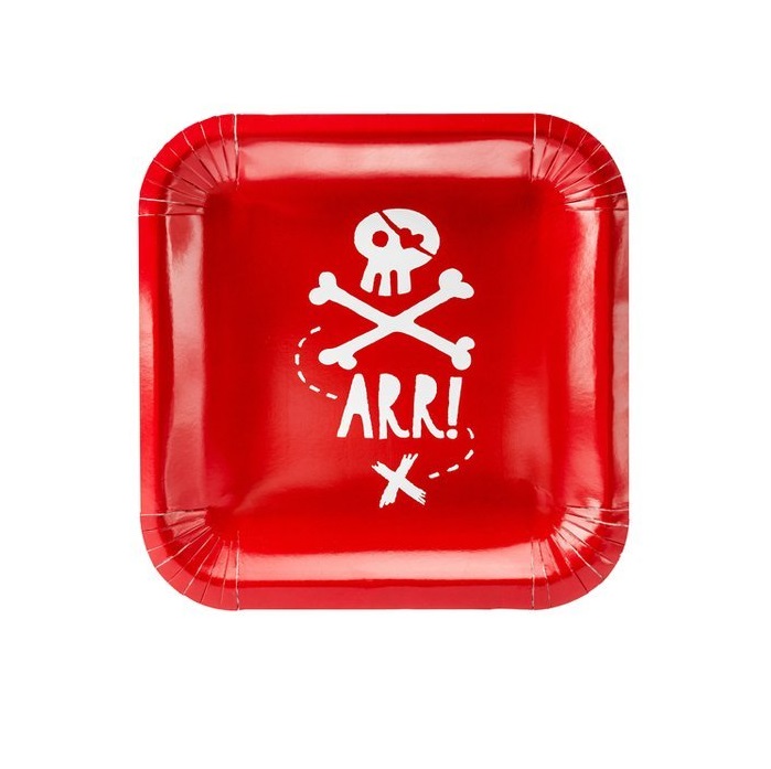 Где купить Тарелка Party Deco pirates красные 20x20см 6шт в ассортименте Party Deco 