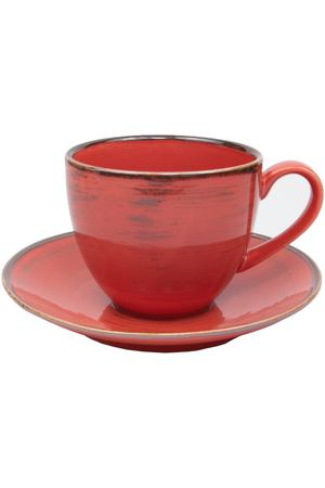 Чашка с блюдцем Porcelana Bogucice Alumina Nostalgia Red 0,3 л