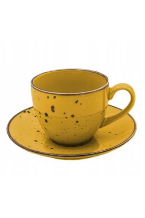 Чашка с блюдцем Porcelana Bogucice Alumina Yellow 0,3 л 16 см