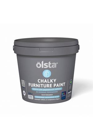 Краска Olsta Chalky Furniture Paint Под колеровку Полуглянцевая база С 0,9 л