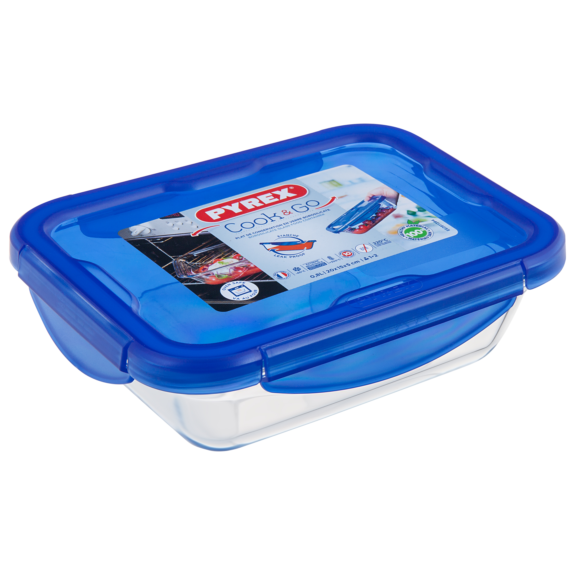 Где купить Форма прямоугольная PYREX Cook&Go с крышкой 20 х 15 см Pyrex
