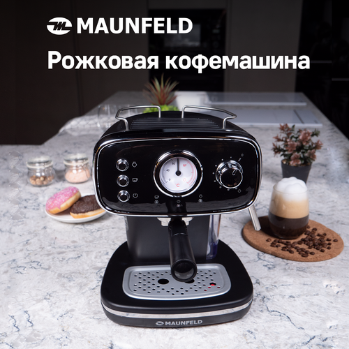 Где купить Кофеварка  рожковая MAUNFELD MF-736BK RU, черный Maunfeld 