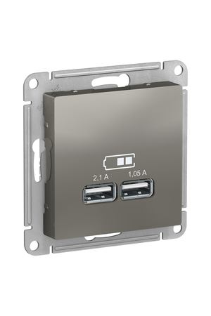 Розетка USB Schneider Electric AtlasDesign цвет сталь