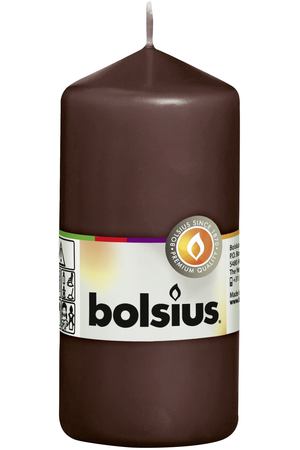 Свеча-столбик Bolsius 12x6 см коричневая