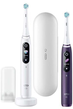 Электрическая зубная щетка Oral-B iO8 Duo, RU, white alabaster/violet ametrine