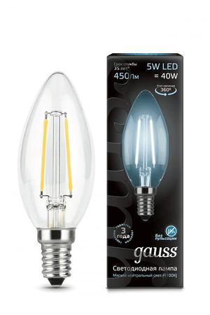 Лампа Gauss FILAMENT СВЕЧА E14 5W 4100К