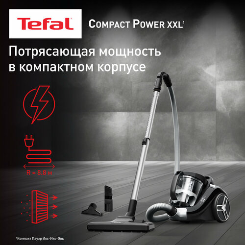 Где купить Пылесос с контейнером Tefal Compact Power XXL TW4B25EA, 900 Вт, 2,5 л, 3 насадки Tefal 