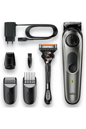 Триммер BRAUN series 5 BT5365 Black для бороды, 3 насадки + Бритва Gillette, серебристый/черный