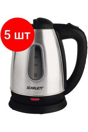 Комплект 5 шт, Чайник SCARLETT SC - EK21S20, 1.8 л, 1600 Вт, закрытый нагревательный элемент, сталь