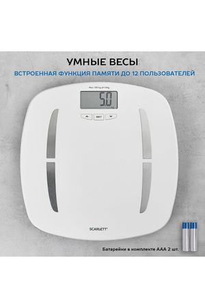 Весы электронные Scarlett SC-BS33ED80, белый