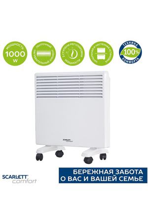 Конвектор Scarlett SCA H VER31 1000, 1 кВт, 15 м², колеса в комплекте, белый