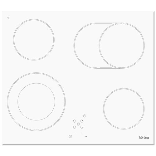 Где купить Электрическая варочная панель Korting HK 62051, с рамкой, цвет панели белый, цвет рамки белый Korting 