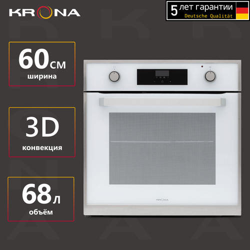 Где купить Духовой шкаф KRONA ADRIANO 60 WH G2 электрический встраиваемый белый Krona 