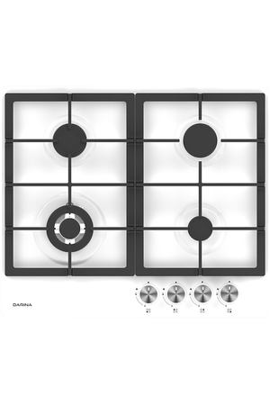 Газовая варочная панель DARINA 1T3 BGM341 08 W, цвет панели белый, цвет рамки черный